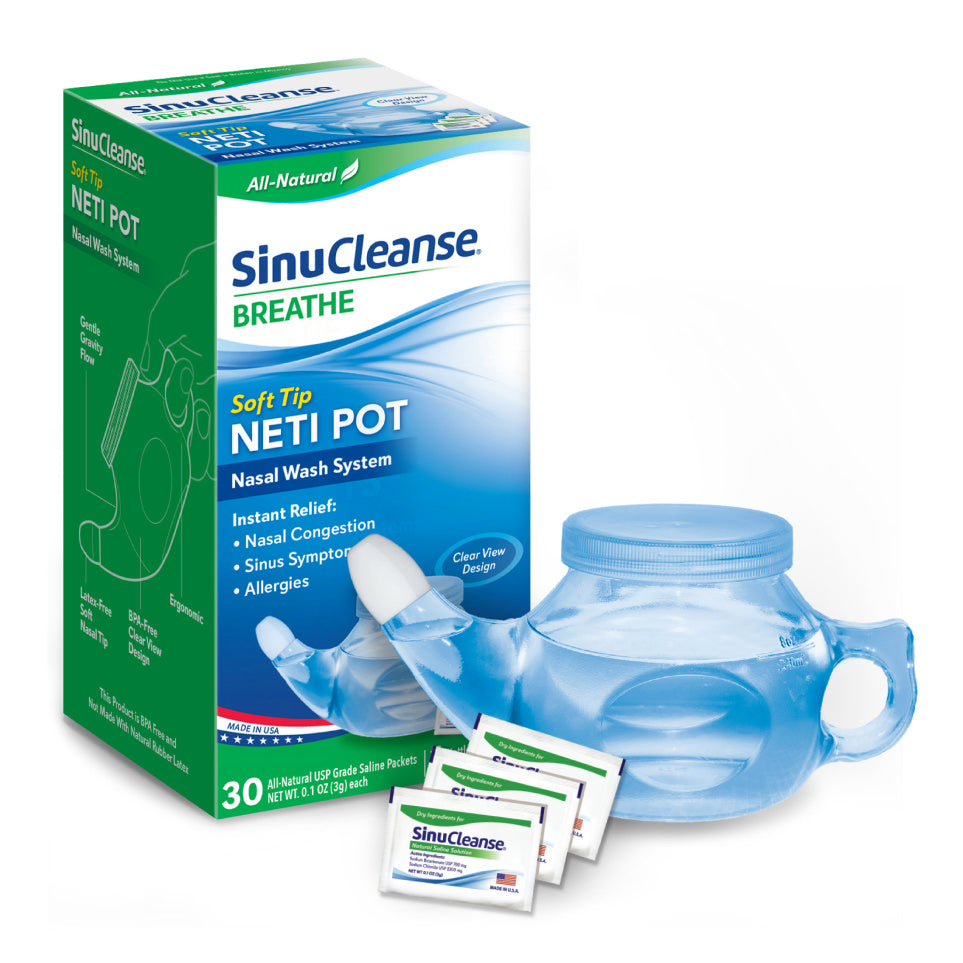 Soft Tip Neti Pot Nasal Wash System